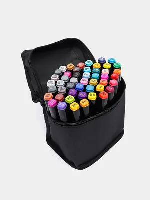 Набор маркеров для скетчинга, фломастеры двусторонние, разноцветные для  рисования в сумке купить по низким ценам в интернет-магазине Uzum (696213)