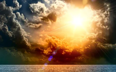 Красивое яркое солнце пролетает над …» — создано в Шедевруме