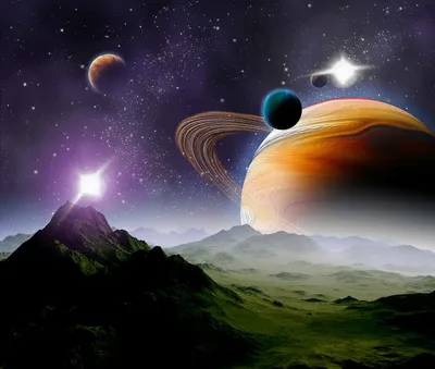 Фотообои Планеты в космосе Nru57430 купить на заказ в интернет-магазине