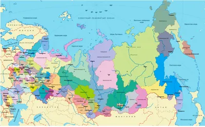 Настенная карта России (политическая). Размер 2.0*1.4 купить в Москве