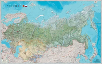 Физическая карта России настенная 157х107см Атлас принт 64354832 купить за  151 700 сум в интернет-магазине Wildberries