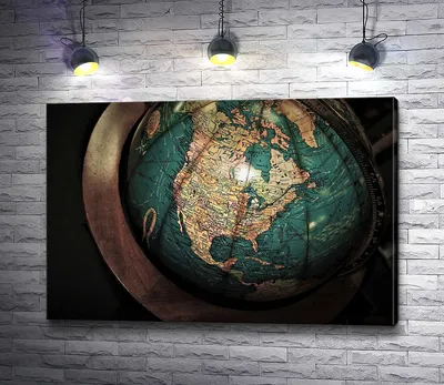 Картина на холсте \"Глобус, земля, голубая планета\" 120x90 см. с алюминиевым  подвесом, в тубусе - купить по низкой цене в интернет-магазине OZON  (492814241)