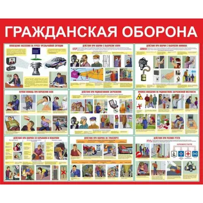 Купить Плакат \"Гражданская оборона. СИЗ и первая медицинская помощь\" в  Санкт-Петербурге, типография Рубланк