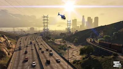 Picture GTA 5 Grand Theft Auto helicopter 3D Graphics Roads Games