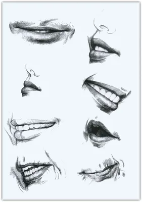 Женские губы рисунок - 68 фото