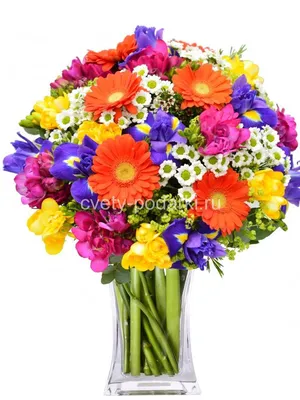 Букет цветов «Яркие краски» заказать с доставкой по цене 4 580 руб. в  Севастополе