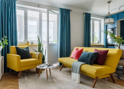 Яркий диван в гостиной | «Hoff Вдохновение»