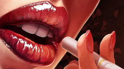 Яркие губы девушки в неоновом …» — создано в Шедевруме