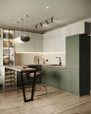 Кухня в зелёных оттенках | Интерьер кухни, Дизайн дома, Красивые кухни