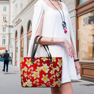 Яркие сумки с цветами, цвет белый, золотой, Цветочный, Женская современная  сумка через плечо, графический карман, сумки для покупок из искусственной  кожи | AliExpress