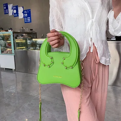 Зеленые яркие цветные сумки через плечо из искусственной кожи для женщин  2022 Летняя женская модная сумка-тоут | AliExpress