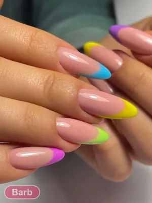 Цветной френч: топ-7 летних идей разноцветного французского маникюра |  Акриловый дизайн ногтей, Дизайнерские ногти, Овальные ногти