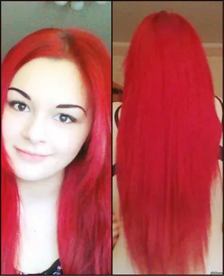 Волосы на заколках искусственные 8 лент термо 137 ярко красный оттенок  длина 60см - магазин \"Домик принцессы\"