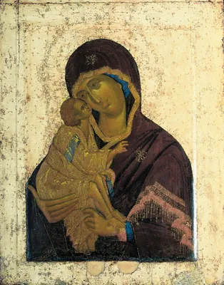 Антикварная икона Пресвятой Богородицы Владимирская по доступной цене, икона  для подарка и икона для дома.