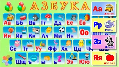 Азбука - изучаем русский алфавит. Весёлые буквы в картинках, мультик с  песней для лёгкого обучения. - YouTube