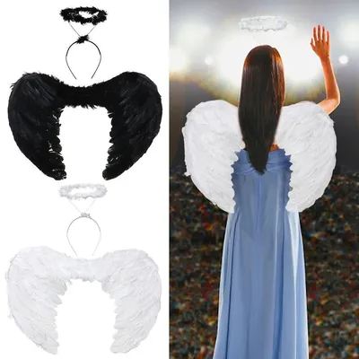 Крылья ангела черный 40x32 см|partyinbox.lv