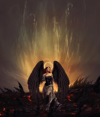 Чёрный ангел | Dark angel wings, Fantasy photography, Angel pictures