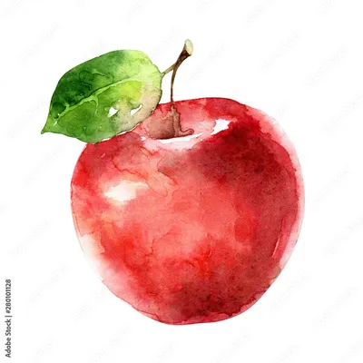 Розовое яблоко на белом фоне» — создано в Шедевруме