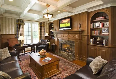 Кабинет в английском стиле – фото интерьеров, подбор кожаных диванов и обоев