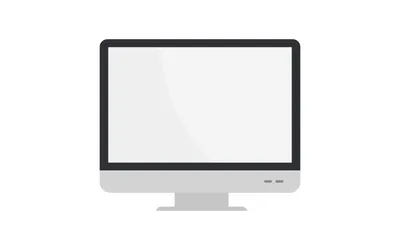 Иконка Компьютера Пустым Экраном Белом Фоне Векторное изображение  ©interactimages 409173126