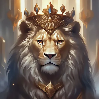 Лев с короной и в очках» — создано в Шедевруме