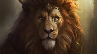Царственный лев, корона, туманность, …» — создано в Шедевруме