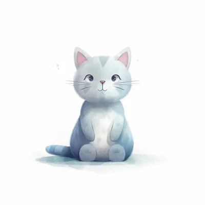 Милый котик в стиле 2D на Illustrators.ru