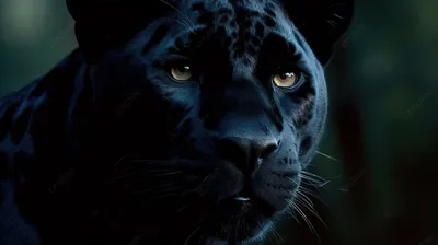 Чёрная пантера на черном фоне с …» — создано в Шедевруме