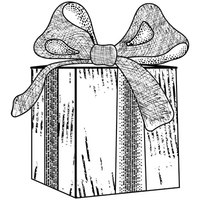 Векторная Иллюстрация Подарочной Коробки Черно Белый Набросок Настоящего  Праздник Рождественский Векторное изображение ©darina.wk@gmail.com 208816236