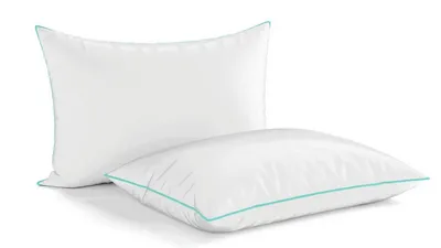 Купить декоративная подушка сине-голубая мебельная ткань в MyPuff