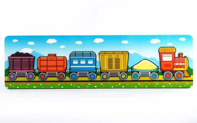 Деревянный поезд с вагончиками (C 437) (ID#1793320495), цена: 861 ₴, купить  на Prom.ua
