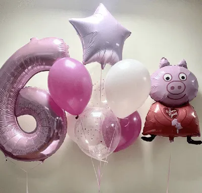 Свинка Пеппа, С Днем Рождения! » Воздушные шары с доставкой в Москве и  Московской области