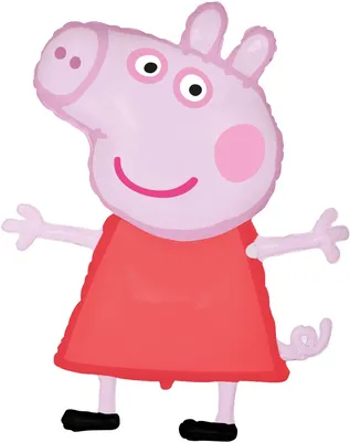 Раскраска Свинка Пеппа с подарком | Раскраски из мультика свинка Пеппа.  Раскраска Свинка Пеппа