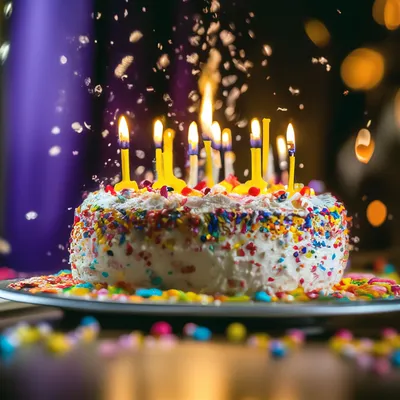 Торт со свечами с днем рождения - 57 photo