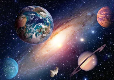 Картинка вселенной с планетами фотографии