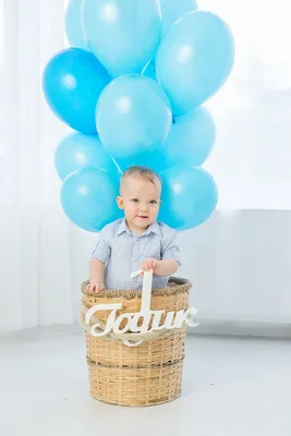 Нежная композиция на 1 год мальчику в голубой, бирюзовой, серебряной гамме  - Воздушные шары с гелием | ШарВау - Доставка и оформление воздушными  шарами в Москве и МО
