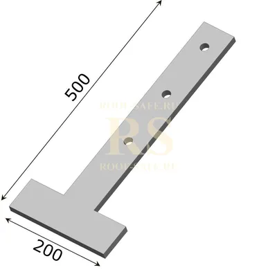 Костыль Т образный кровельный 200х500 из полосы 20*4