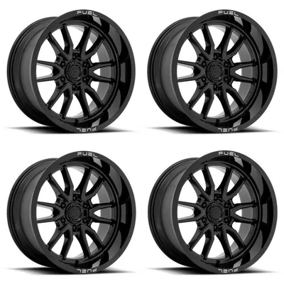 Set 4 Fuel D760 Clash 24x12 6x135 Gloss Black Wheels 24\" -44mm Rims - A2i  Wheel and Tire