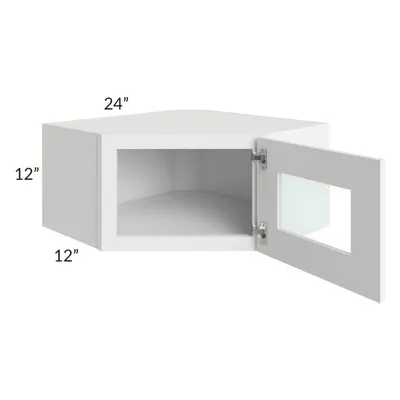 Brilliant White Shaker 24x12 Decorative Wall Diagonal Corner Cabinet