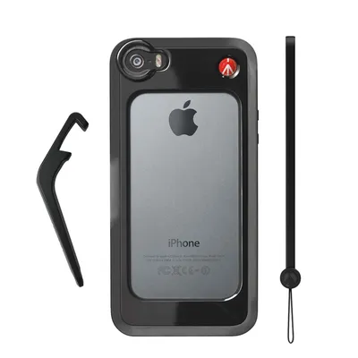 Чёрный бампер для iPhone 5/5S + опора + ремешок на запястье - MCKLYP5S-B |  Manfrotto RU