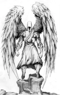 Ангел-хранитель Рисунок Мужчина Мужчина, ангел, рука, крылья, монохромный  png | Klipartz