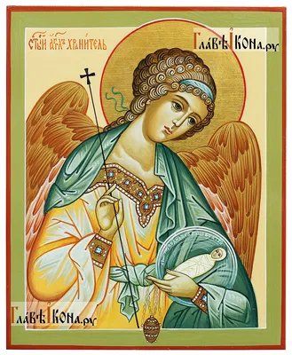 Писаная на доске икона Ангела Хранителя с душой