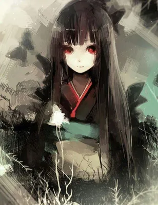 улыбающаяся девушка аниме манга с черными волосами Иллюстрация вектора -  иллюстрации насчитывающей изолировано, сердитой: 219570090
