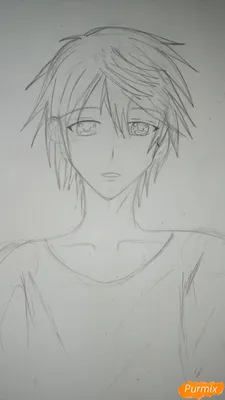 Как нарисовать мужское лицо аниме карандашом поэтапно