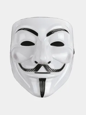 Маска Анонимуса белая / Маска Гая Фокса / Маска V - значит Вендетта (свет)  в ассортименте Mask-2 купить по оптовой цене | Хит Игрушка.