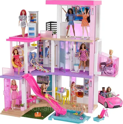 Barbie Дом Мечты трехэтажный с лифтом, бассейном, горкой и мебелью |  AliExpress