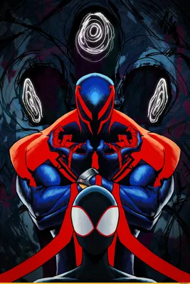 Miles Morales (Человек-паук, Майлз Моралес) :: Spider-Man 2099 (Человек-паук  2099, Мигель О'Хара) :: Sotcho :: Marvel (Вселенная Марвел) :: artist ::  Spot :: SPIDER-MAN Across The Spider-verse :: фэндомы / картинки, гифки,