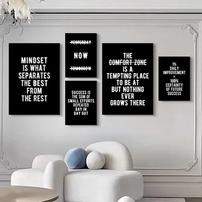 Черно-белые фотообои и плакаты, никогда не сдавайся, не сдавайся,  вдохновляющие цитаты, картина, Современная гостиная | AliExpress
