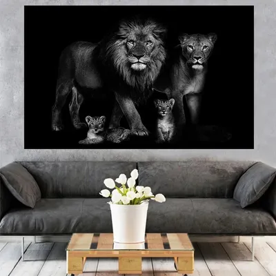 И принты, черно-белые животные, настенные холсты, картины, фотографии для  гостиной, домашний декор, постеры с рычащим львом в Африке, дикая природа –  лучшие товары в онлайн-магазине Джум Гик