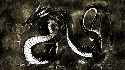 Черный водяной дракон над зимним …» — создано в Шедевруме